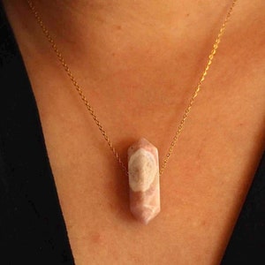 Flower Agate Crystal Point Necklace, Natural Flower Agate Necklace, Minimalist Jewelry, Metaphysical Stones, Dainty Jewelry, Gift For Her