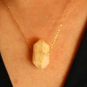 Golden Healer Crystal Point Necklace, Natural Stones, Minimalist Jewelry, Dainty Necklace, Golden Healer Crystal Point, Healing Crystals