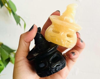 Natural Hand Carved Crystal Pumpkin, Orange Calcite Pumpkin, Obsidian Crystal Pumpkin, Halloween Crystal Decor, Crystal Ornament, Gift