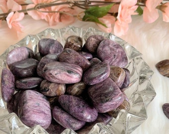 Charoite Tumbled Stone, Meditation Crystals, Natural Charoite Gemstones, Polished Pocket Stone, Purple Charoite Beads, Spiritual Gift