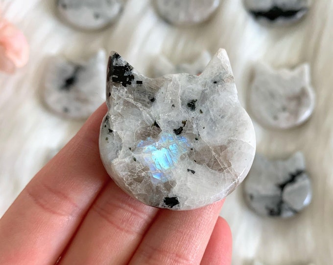 Moonstone Kitty, Crystal Cat Face, Metaphysical Crystals, Natural