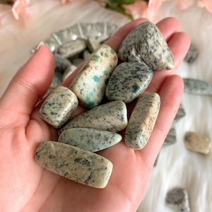 Kiwi Jasper Tumbled Stone, Blue Jade Crystal Tumbled, Natural Stones, Meditation Crystals, Metaphysical Crystals, Small Pocket Stone