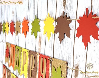 Fall Leaves Garland, Fall Birthday Decorations.