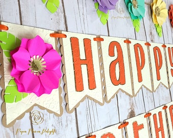 Moana Birthday Decorations, Moana Birthday Banner, Moana Theme Birthday, Luau Party Decor.