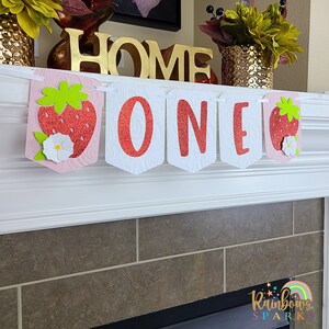 Strawberry ONE Highchair Banner, Berry First Birthday Banner, Strawberry First Birthday Party Decorations, Sweet ONE Highchair Banner.