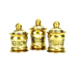 Wild Rose ceramic coffee tea and sugar mini canister set
