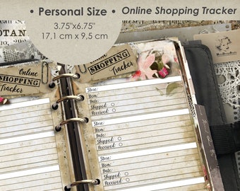 Printed Online Shopping Tracker Inserts in Personal Size