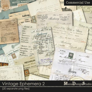 Commercial Use Vintage Ephemera 2 - Digital Download, PNG Files