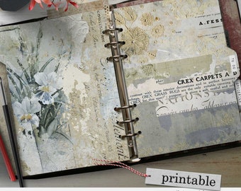 Mooie en unieke afdrukbare planner met tabbladen, blanco en gelabeld, formaten A5, A6, persoonlijke grootte, halve lettergrootte