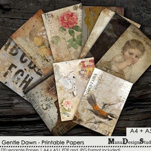 Papéis digitais imprimíveis do Junk Journal em A4 e A5