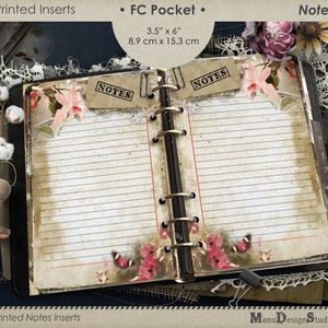 Printed Notes Pages, Franklin Covey Pocket, Planner Refill