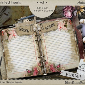 Pagina Note stampate A5, Inserti di Vintage Style Planner