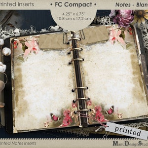 Printed Blank Notes Pages, Franklin Covey Compact, Planner Refill