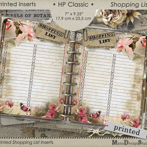 Printed Shopping List Inserts, Planner Refill Pages, Happy Planner Classic