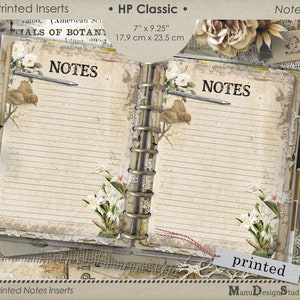 Vintage Notes Inserts for Happy Planner Classic