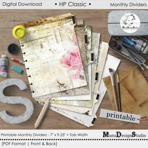 Printable Monthly Planner Dividers for Happy Planner Classic