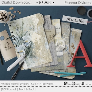 Pretty and Unique Printable Tabbed Planner Dividers for Happy Planner Mini