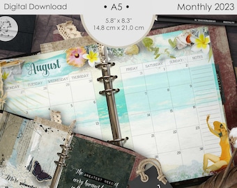 Printable Monthly Planner Inserts 2023 in A5 size - No. 1