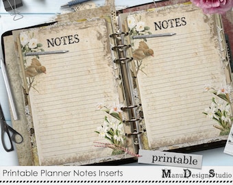 Instant Download Planner Notes Page, Sizes: A5, A6, Personal Size, Half Letter Size