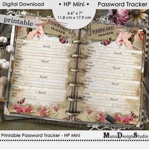 Passwort Tracker druckbare für Happy Planner Mini