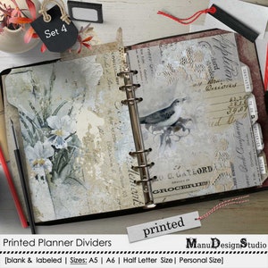 A5 Planner Dividers with Tabs, Blank or Customized Tabbed Dividers, Optional with Laminattion