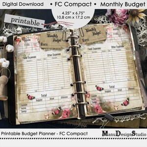 Monthly Finance Planner Compact Franklin Covey Printable, Budget Planner, Bill Tracker, PDF Download