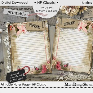 Happy Planner Classic Lined Notes Printable Planner Pages, Planner Refill Inserts