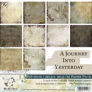 8x8 Scrapbook Paper Pack, Eine Reise ins Gestern, Vintage Scrapbook Papiere doppelseitig