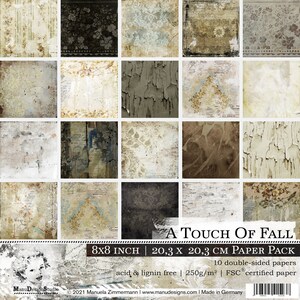 8x8 Scrapbook Paper Pack, A Touch Of Fall, Vintage Scrapbook Papiere doppelseitig