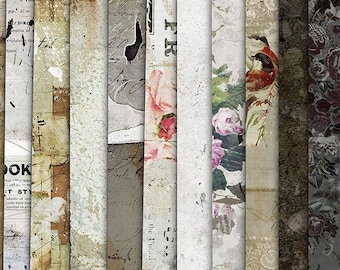 Printable Digital Vintage Background Papers - Enduring