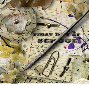 Scrapbooking Regreso A La Escuela, Mini Kit, Vieja Escuela, Papeles Escolares, Jardín De Infantes, Papeles Digitales, Papeles Escolares, Elementos Escolares Digitales