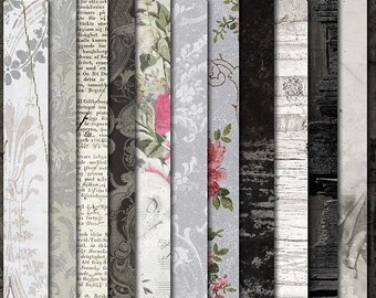 Vintage Digital Scrapbook Papers, Printable Scrapbook Papers