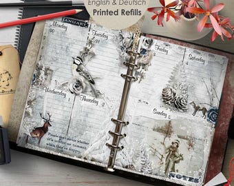 2026 Weekly Planner Refill, A5, A4, A6, B6, English & Deutsch Agenda Inserts, Set No. 1