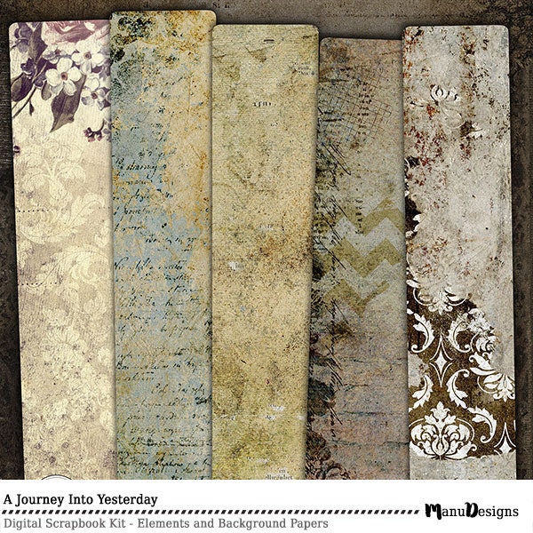 Vintage Scrapbook Style Antique Themed Graphic by