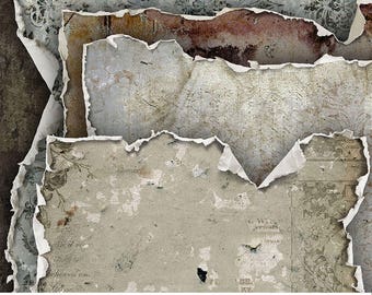 Ripped Digital Papers, Torn Paper Overlays, Torn Digital Background, Digital Scrapbook, Digital Paper, Instant Download, Ripped Edges,