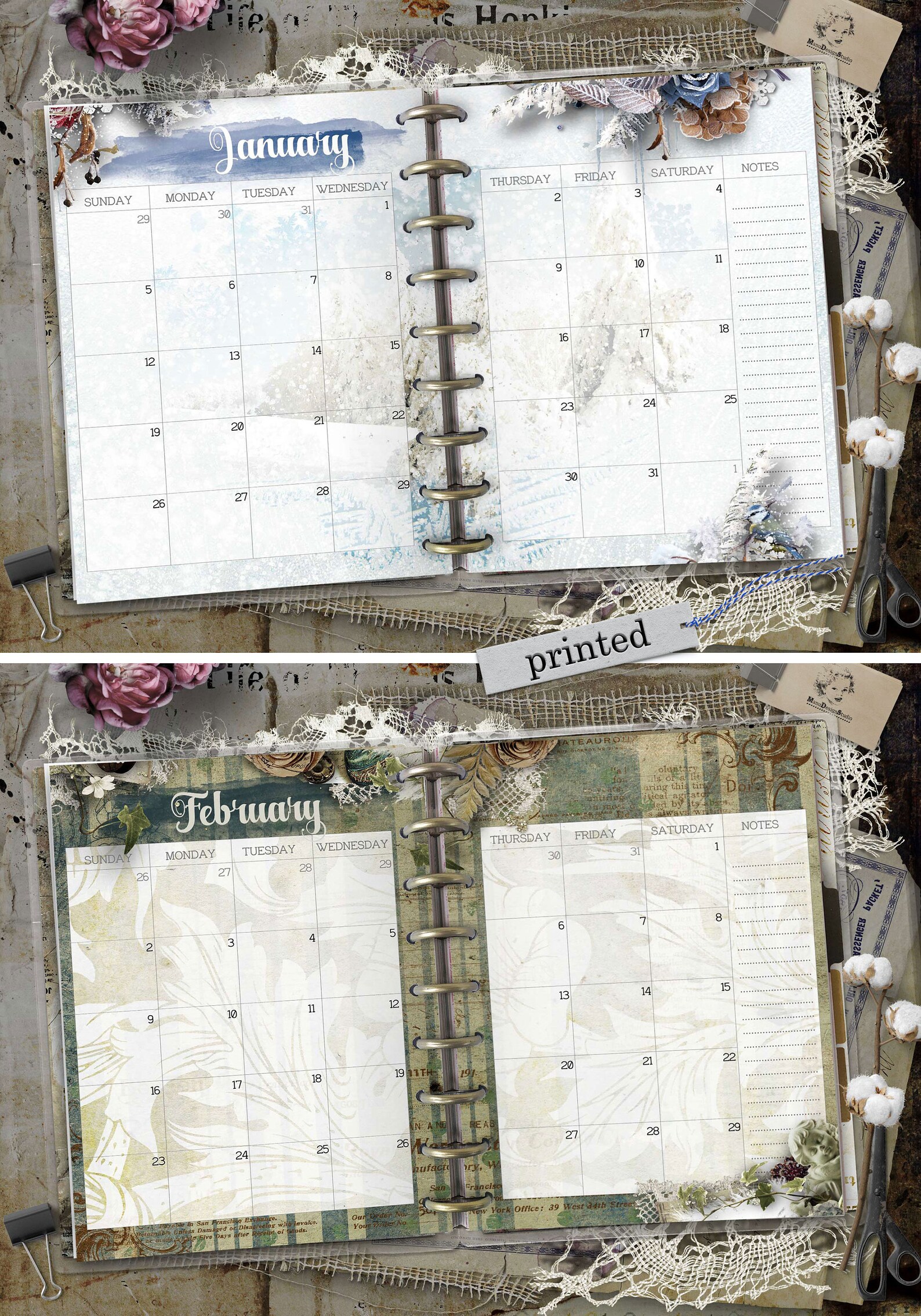 2022 Monthly Planner Inserts Set No. 1 For Happy Planner Etsy