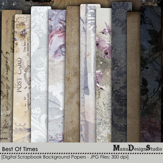 Vintage Paper Digital Paper Pack 24 Shabby Vintage Digital Scrapbook Paper Backgrounds Shabby Paper Pack Altered Anthology
