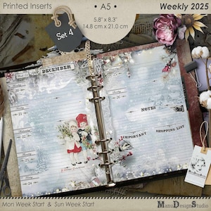 2025 Weekly Planner Pages A5, Set No. 4