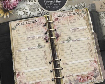 Vintage Goal Planner Printable | Personal Size Planner Insert