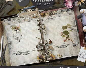 2027 Weekly Calendar Printable – Half Letter Planner Inserts