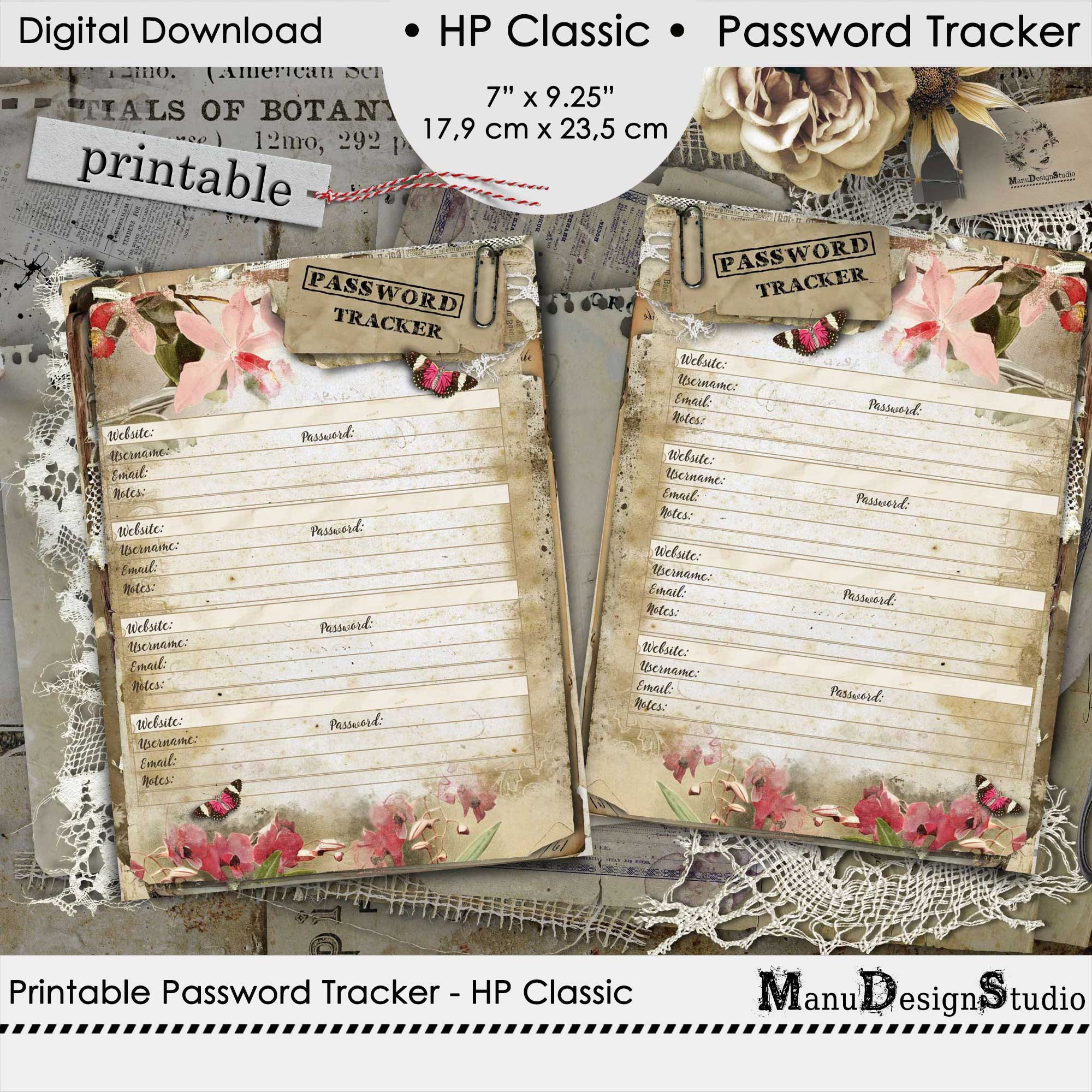 Password Tracker Printable for Happy Planner Classic - Etsy