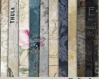 Vintage Scrapbook  Digital Paper Pack, Printable Papers, Scrapbook Backgrounds, Digital Papers, Scrapbook Papers