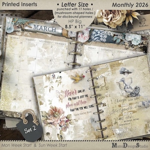 8.5 x 11 Happy Planner 2026 Monthly Refill