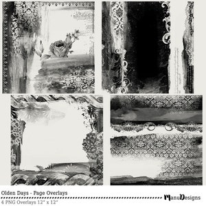 Superposiciones de Scrapbook digital, Vintage, Shabby Chic, Diseño de papel Scrapbook, Grunge, Scrapbook Paper, Scrapbook Paper Overlays, Photography