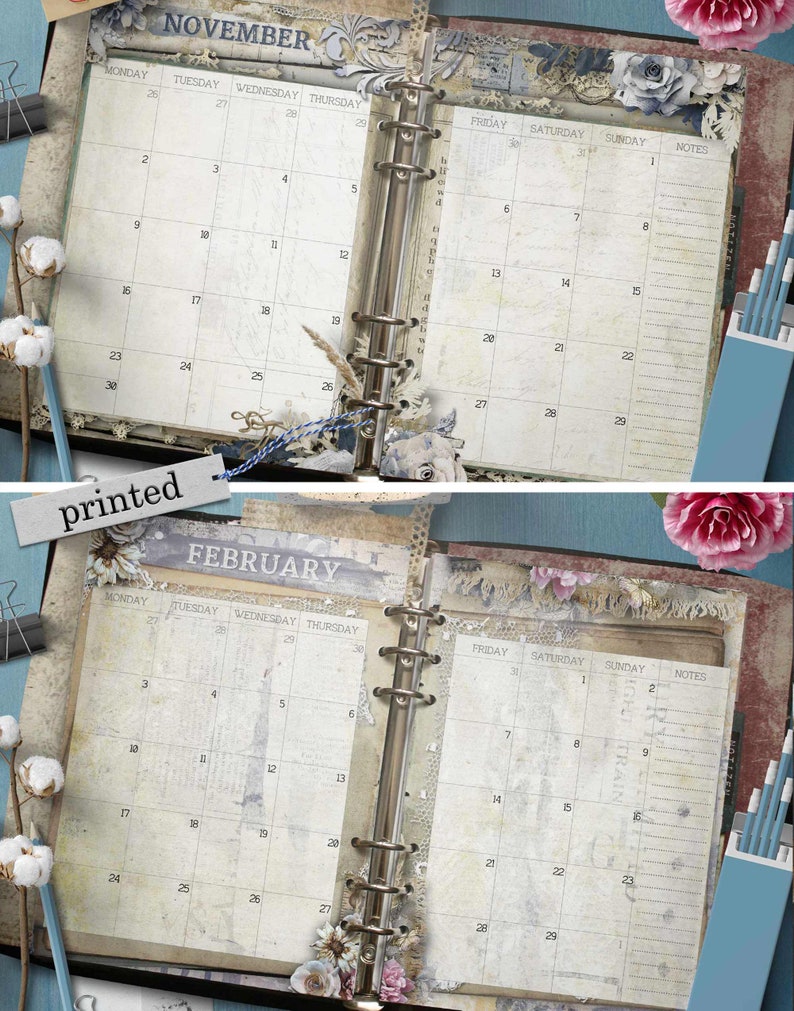 A6 Monthly Planner Refill 2023 Agenda Inserts 2023 Set No. 2 Etsy