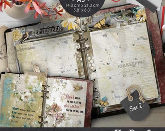 2026 A5 Monthly Planner Inserts - Vintage Charm Printable