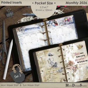 2026 Monthly Planner Refill, Pocket Size - No. 2