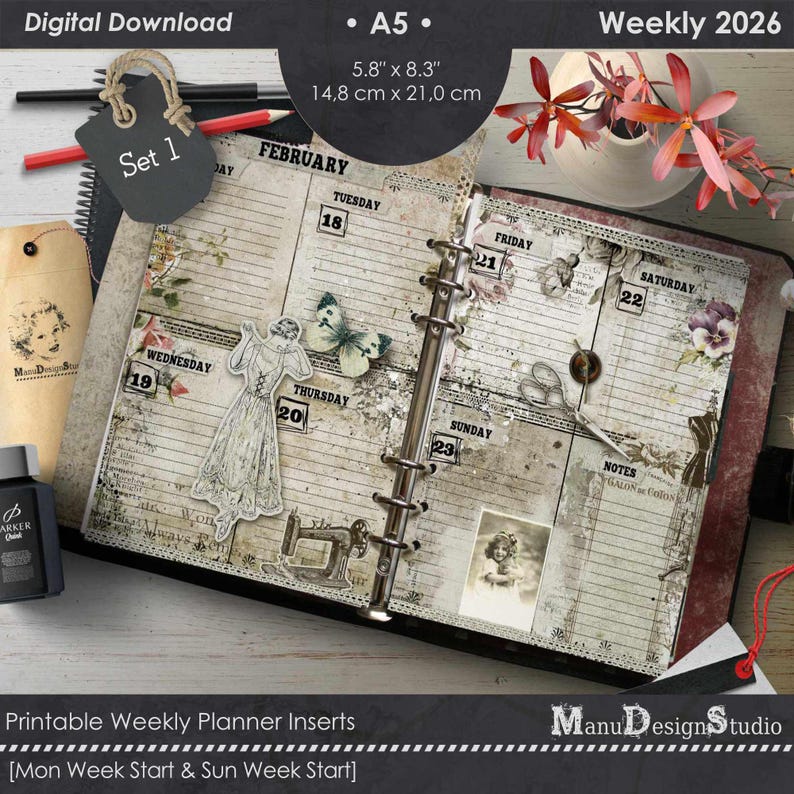 2026 Weekly Planner A5 Printable - Etsy