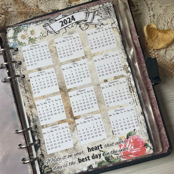 Year At A Glance Planner Dashboard Refill Page 2024, 2025, 2026