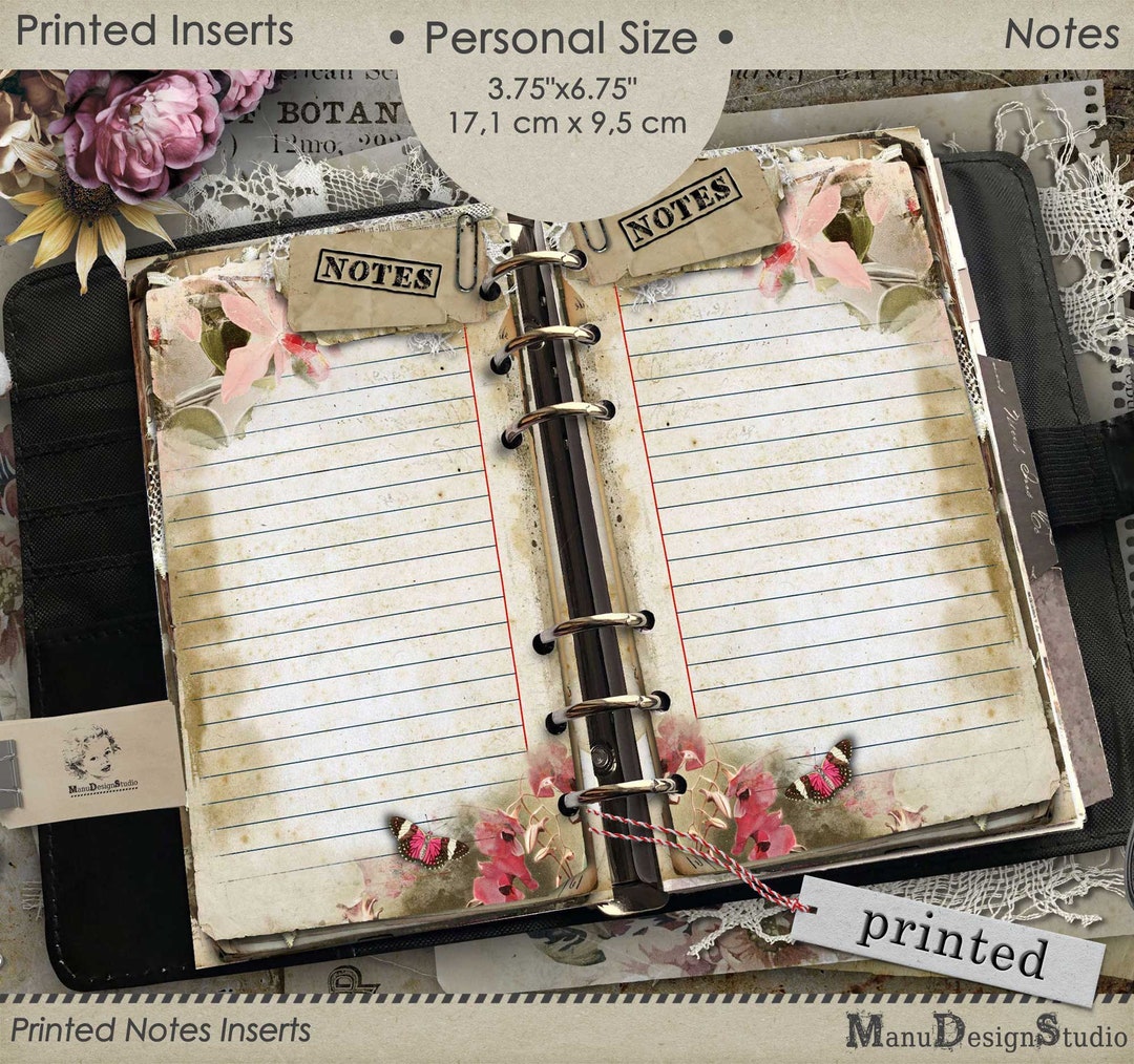 Printed Notes Pages in Personal Size for Personal, Planner Refill - Etsy
